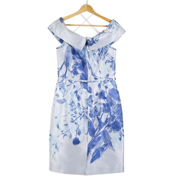 Rickie Freeman for Teri Jon Dresses & Skirts - Rickie Freeman for Teri Jon Floral Print Fit & Flare Dress Blue Cocktail Party